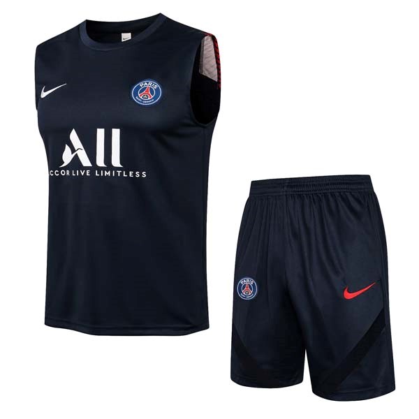 Camiseta Paris Saint Germain Sin Mangas Conjunto Completo 2022 Negro